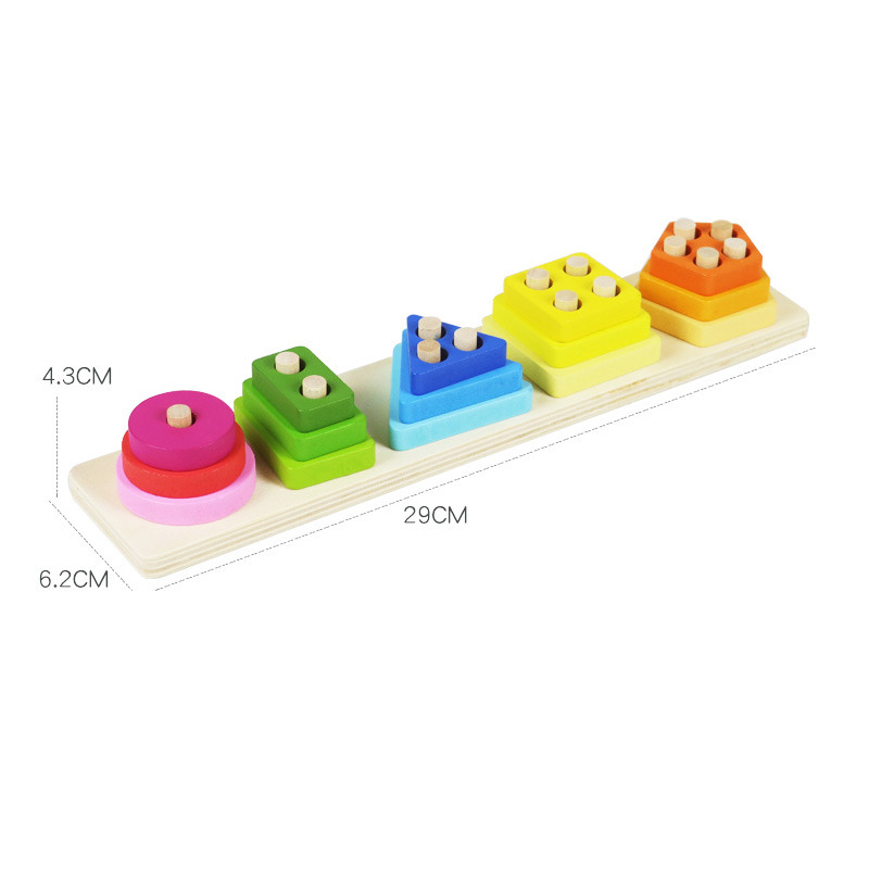 Compact houten stapel speelgoed Boosts peuter leren door spel