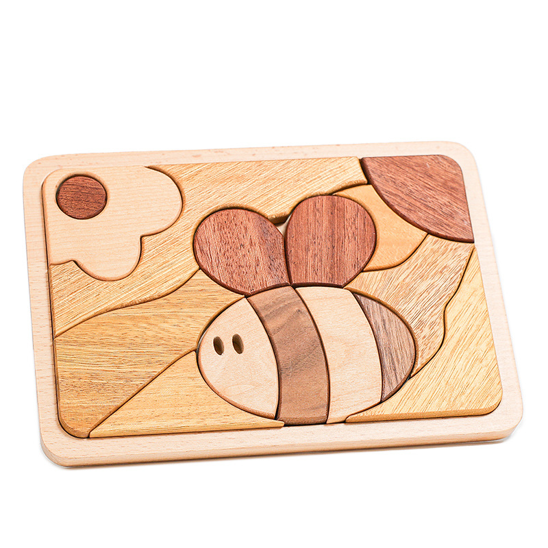 Creatieve houten vorm en kleurpuzzel kleur