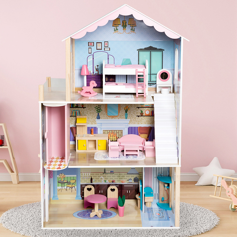 Op zoek naar een groot houten poppenhuis op meerdere niveaus om uw winkelaanbod te verbeteren?